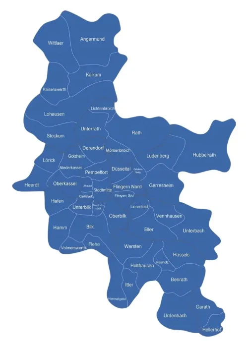 Das sind SECOTEK Servicegebiete Düsseldorf